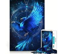Puzzle da 1000 pezzi con sfondo a forma di orologio fenice per adulti, gioco intelligente e divertente, bordi lisci, regalo per le festività (38x26cm)