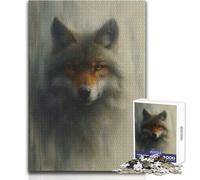 Puzzle da 1000 pezzi con sguardo mistico del lupo, attività rilassante per il tempo libero, taglio di precisione, bordo liscio, giocattolo da gioco, dimensioni 50x75cm
