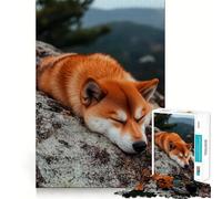 Puzzle da 1000 pezzi con Shiba Inu addormentato per ragazzi, giocattolo intelligente per il tempo libero, taglio preciso, regalo stagionale 38x26cm