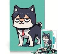 Puzzle da 1000 pezzi con Shiba Inu in abito elegante per adolescenti, ideale per migliorare la memoria, rilassare la mente e creare opere d'arte di alta qualità 38x26cm