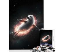 Puzzle da 1000 pezzi con sigillo nello spazio e aura energetica giocattolo educativo regali di Babbo Natale segreto giochi rilassanti con poster abbinato e foglio di quiz dimensioni 38x26cm