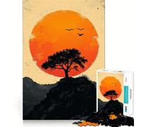 Puzzle da 1000 pezzi con silhouette di albero al tramonto per adolescenti, giocattolo cognitivo per un divertimento lento, bordo premium, Babbo Natale, desiderio, scegli 50x75cm