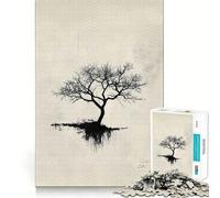 Puzzle da 1000 pezzi con silhouette di albero per adulti, ideale per ricordare, migliorare, alleviare lo stress, ritagliare con precisione, Babbo Natale, desiderio 38x26cm