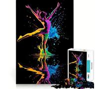 Puzzle da 1000 pezzi con silhouette di ballerina arcobaleno per adolescenti, gioco intelligente per interni, taglio preciso, (38x26cm)