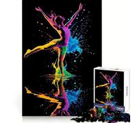 Puzzle da 1000 pezzi con silhouette di ballerina arcobaleno per adolescenti, gioco intelligente per interni, taglio preciso, (38x26cm)