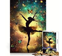 Puzzle da 1000 pezzi con silhouette di ballerina e farfalle, ideale per ragazzi Gioco di logica, passatempo rilassante, design elegante e raffinato 50x75cm