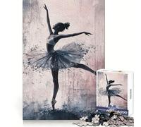 Puzzle da 1000 pezzi con silhouette di ballerina per ragazzi, ideale per stimolare la creatività, divertimento assicurato e bordi precisi, perfetto come regalo di Natale (50x75cm)