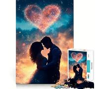Puzzle da 1000 pezzi con silhouette di coppia innamorata e adolescenti, gioco di logica, divertimento per tutta la famiglia, bordo premium, 50x75cm