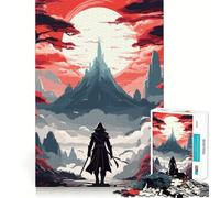 Puzzle da 1000 pezzi con silhouette di figure in un paesaggio fantastico, ideale per adolescenti Gioco di logica e svago, con bordi sottili, perfetto come regalo 38x26cm