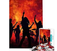 Puzzle da 1000 pezzi con silhouette di gruppi rock gioco divertente sfida per l'intelligenza giocattolo avvincente regalo per donne e uomini divertente e spiritoso (dimensioni 38x52cm)