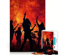 Puzzle da 1000 pezzi con silhouette di gruppi rock per adolescenti, ideale per rafforzare la memoria, per un divertimento rilassante e di qualità (50x75cm) Regalo perfetto