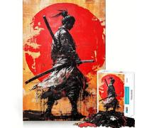 Puzzle da 1000 pezzi con silhouette di guerriero e graffiti, ideale per adulti, un gioco di abilità mentale, divertente e rilassante, perfetto per assemblare oggetti di design 50x75cm