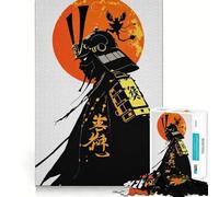 Puzzle da 1000 pezzi con silhouette di guerriero samurai e sole nascente, ideale per adolescenti Migliora la memoria, favorisce il rilassamento mentale e crea un regalo creativo (38x26cm)