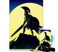 Puzzle da 1000 pezzi con silhouette di guerriero spartano per adulti, gioco di logica e abilità, per un divertimento lento e piacevole, con tagli precisi, pezzo da collezione 38x52cm