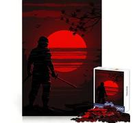 Puzzle da 1000 pezzi con silhouette di ninja con spade al tramonto, per adulti, gioco di logica, per il tempo libero a casa, taglio preciso, regalo perfetto 50x75cm