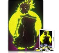 Puzzle da 1000 pezzi con silhouette di ragazza anime al neon, per adolescenti, gioco divertente per lo sviluppo cognitivo, regalo speciale per una celebrazione premurosa, dimensioni 38x52cm