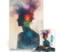 Puzzle da 1000 pezzi con silhouette di rose Chakra per adolescenti, ideale per migliorare la memoria e il tempo libero Pezzo unico con motivo Babbo Natale 38x26cm