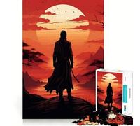 Puzzle da 1000 pezzi con silhouette di samurai al tramonto, ideale per adolescenti Gioco di puzzle che stimola la creatività e il relax Dimensioni precise Regalo perfetto per le festività (38x52cm)