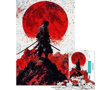 Puzzle da 1000 pezzi con silhouette di samurai e sole rosso Puzzle per adulti gioco rilassante un'opera d'arte compleanno e Natale (dimensioni 38x52cm)