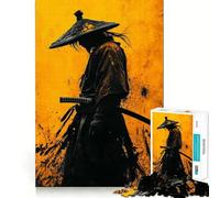 Puzzle da 1000 pezzi con silhouette di samurai gialli per adulti, ideale per rafforzare la memoria, divertirsi e godersi il tempo libero Design elegante e raffinato (38x52cm)