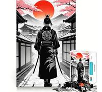Puzzle da 1000 pezzi con silhouette di samurai per adolescenti, giocattolo antistress, taglio di alta qualità, (38x52cm)