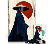 Puzzle da 1000 pezzi con silhouette di samurai per adulti, ideale per migliorare la memoria, per un divertimento rilassante e ottenere bordi netti, perfetto come regalo per le vacanze (38x52cm)
