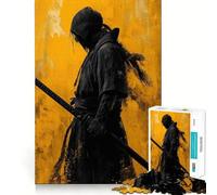 Puzzle da 1000 pezzi con silhouette di samurai per ragazzi, gioco di logica stimolante, momento di relax, bordi chiari, regalo creativo (38x26cm)