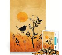 Puzzle da 1000 pezzi con silhouette di uccello al tramonto per adolescenti, gioco di logica solido, divertimento rilassante, taglio di precisione, articolo dei desideri di Babbo Natale 50x75cm