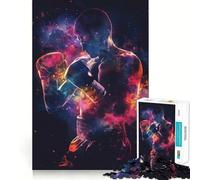 Puzzle da 1000 pezzi con silhouette galattiche di pugilato,incastro perfetto,attività di gioco intelligente,divertimento per il tempo libero,regalo di compleanno 38x52cm
