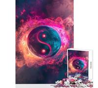 Puzzle da 1000 pezzi con simbolo cosmico Yin Yang,decorazione per la casa,giocattoli,ottimo regalo per giochi educativi,migliora l'amore tra coppie,dimensioni 38x52cm