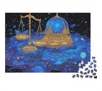 Puzzle da 1000 pezzi con simbolo della bilancia astrologica, bilancia dorata, piramide artistica per adulti, giochi educativi, decorazione per la casa, difficile, stimolante, compleanno, 70x50cm