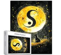 Puzzle da 1000 pezzi con simbolo Yin Yang, per adulti, doppia volpe, scena del guardiano, puzzle artistico impegnativo per giochi di attività familiari, puzzle colorato fai da te per decorazioni per
