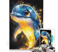 Puzzle da 1000 pezzi con simpatica illustrazione di una balena, gioco rompicapo, rilassante, ideale come regalo di compleanno o regalo 38x26cm