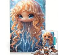 Puzzle da 1000 pezzi con simpatica medusa e personaggio animale, gioco rompicapo, rilassante e stimolante per l'intelletto, regalo di compleanno, regalo 50x75cm