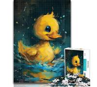 Puzzle da 1000 pezzi con simpatica paperella gialla per adolescenti, 1000 pezzi, per ammazzare il tempo in vacanza e migliorare l'amore tra coppie, 50x75cm