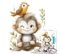 Puzzle da 1000 pezzi con simpatiche scimmie e uccellini Gioco educativo per sfide e divertimento ideale come regalo o per passare il tempo durante le vacanze (dimensioni 38x26cm)