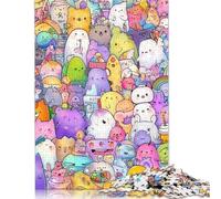 Puzzle da 1000 pezzi con simpatici animali colorati, puzzle collage in legno, idea regalo per famiglia e amici, 1000 pezzi (75 x 50 cm)