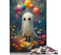 Puzzle da 1000 pezzi con simpatici fantasmi e palloncini, per adulti, difficoltà elevata, per rafforzare i rapporti tra i membri della famiglia (75x50 cm)