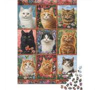 Puzzle da 1000 pezzi con simpatici gattini, difficoltà alta, per adulti, rafforza i rapporti tra i membri della famiglia (38x26 cm)