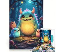 Puzzle da 1000 pezzi con simpatici mostri in una foresta, gioco rompicapo, rilassante e stimolante per l'intelletto, regalo di compleanno, regalo 50x75cm