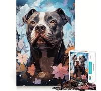 Puzzle da 1000 pezzi con simpatici Pit Bull per adulti, ideale per rafforzare la memoria, alleviare lo stress e creare un'atmosfera piacevole Perfetto per compleanni a sorpresa (38x52cm)
