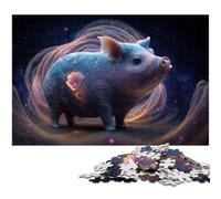 Puzzle da 1000 pezzi con simpatico animale a forma di maialino per adulti puzzle di carta decorazione per la famiglia (dimensioni 38x26 cm)