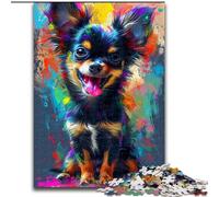 Puzzle da 1000 pezzi con simpatico cane sorridente in legno, perfetto regalo di Natale e Capodanno, regalo per le feste 50x75cm, gioco rompicapo per adolescenti, perfetto regalo per le feste