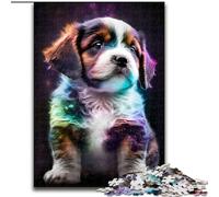Puzzle da 1000 pezzi con simpatico cucciolo dell'universo, in legno, idea regalo per le feste, opera d'arte divertente, opera d'arte dettagliata 50x75cm per compleanno, festa, Natale, Halloween