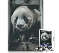 Puzzle da 1000 pezzi con simpatico panda tra le sbarre della prigione, gioco di apprendimento per esercitarsi, regalo premuroso per momenti felici, dimensioni 38x26cm