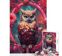 Puzzle da 1000 pezzi con simpatico ritratto di gufo,giocattoli antistress,ottimo regalo per giochi impossibili,allena il tuo cervello e le tue mani,dimensioni 38x26cm