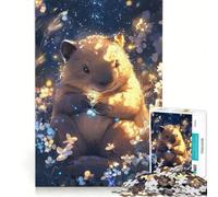 Puzzle da 1000 pezzi con simpatico vombato e illustrazione onirica - Piccole zampe, gioco rompicapo, rilassante, regalo di compleanno, regalo 38x26cm