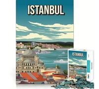 Puzzle da 1000 pezzi con skyline di Istanbul,paesaggio urbano,poster di viaggio,taglio perfetto,divertente gioco di problem solving,gioco gratuito,regalo di Natale (50x75cm)