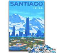 Puzzle da 1000 pezzi con skyline di Santiago del Cile per adulti e adolescenti,aiuta il cervello a esercitare i giocattoli avvincenti per coltivare la pazienza,decorazione perfetta,2000 pezzi