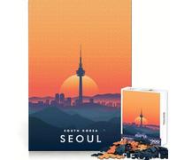 Puzzle da 1000 pezzi con skyline di Seoul, Corea del Sud, per adulti, stimola la memoria, passatempo rilassante, taglio di qualità, bel regalo (38x26cm)